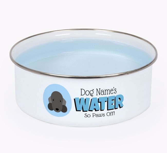 Water, Paws Off: Personalized {breedFullName} Enamel Dog Bowl